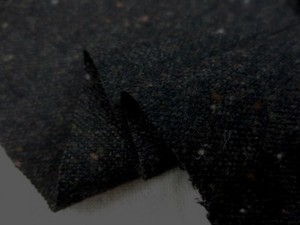 ウール　生地　ウール　カラーネップ　ツイード　杢濃ブラウン　145cm幅　[WO1207]